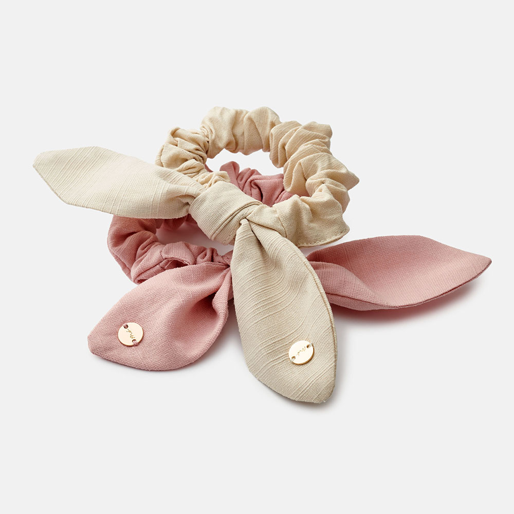 Scrunchie LE Refugee ROSA Y BEIGE, large image number 1